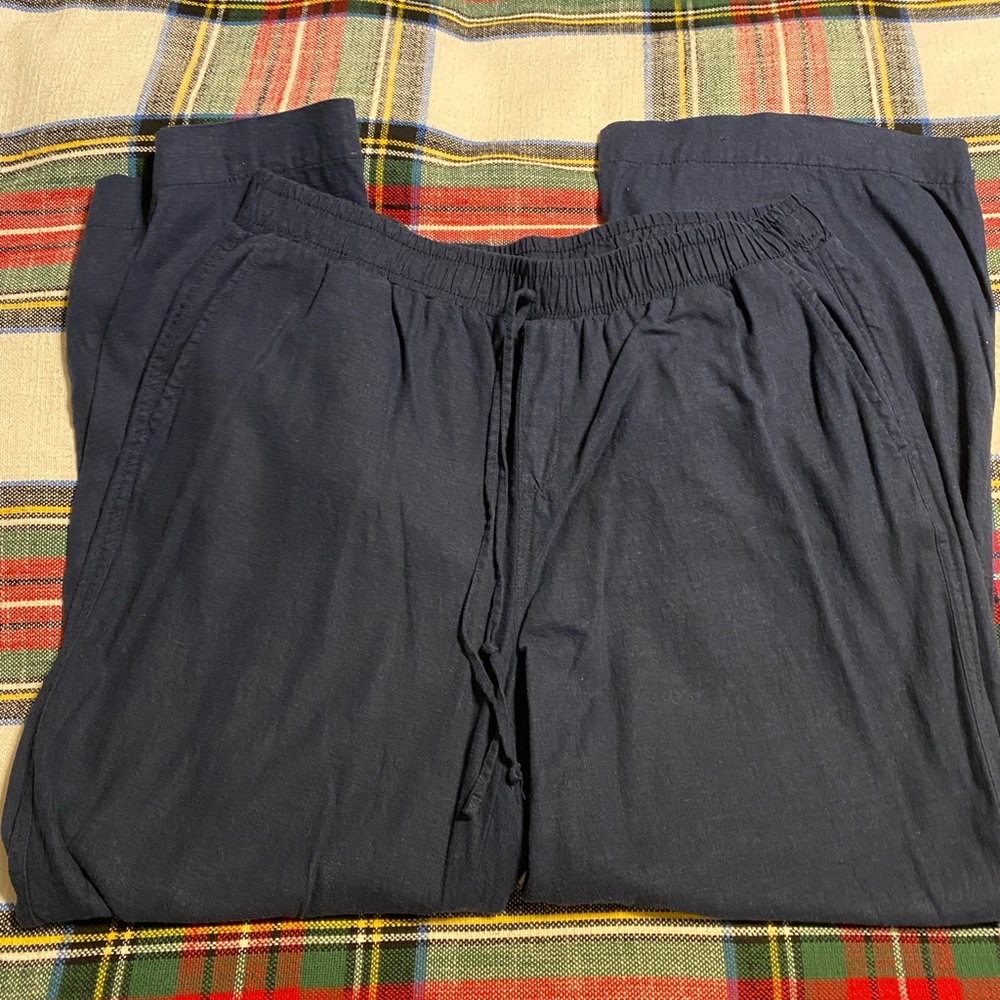 Navy Linen Pants